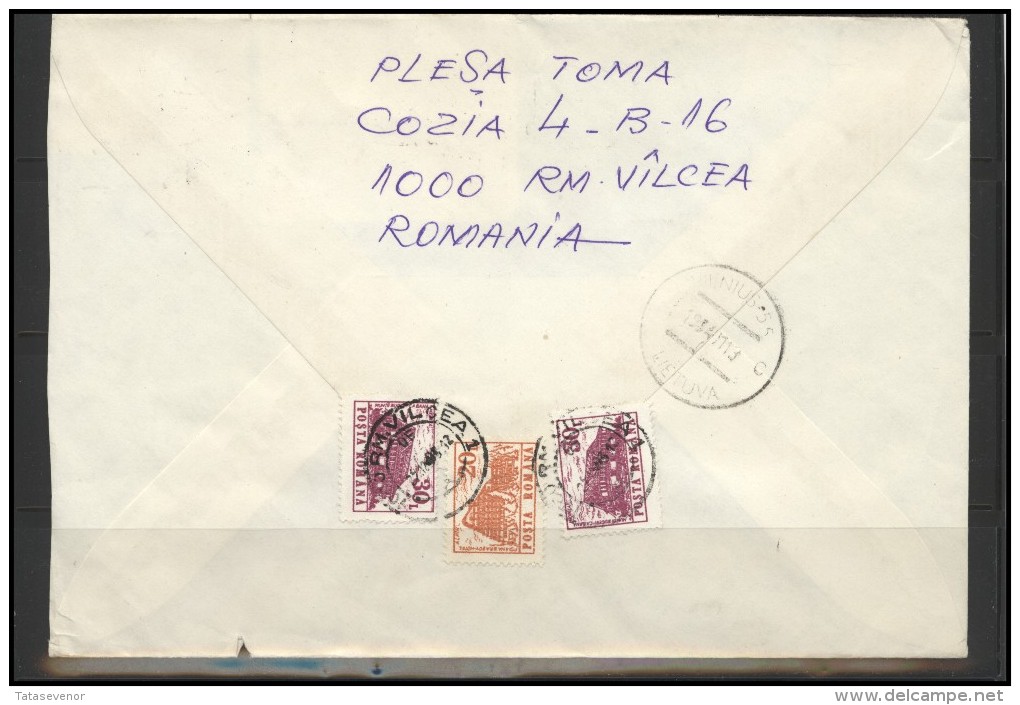 ROMANIA Postal History Brief Envelope Air Mail RO 082 Architecture Fauna Birds - Briefe U. Dokumente