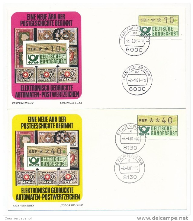 Allemagne - 14 FDC - Etiquettes De Distributeurs, Année 1981 - Machine Labels [ATM]