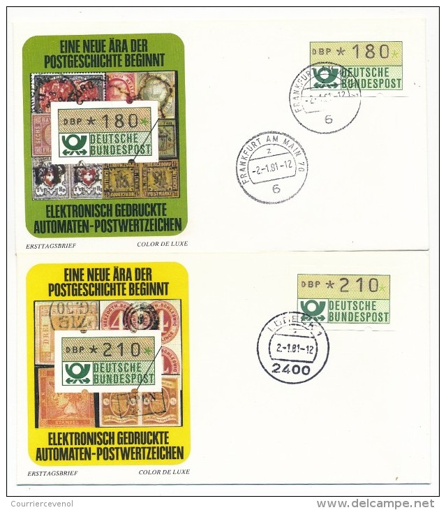 Allemagne - 14 FDC - Etiquettes de distributeurs, année 1981