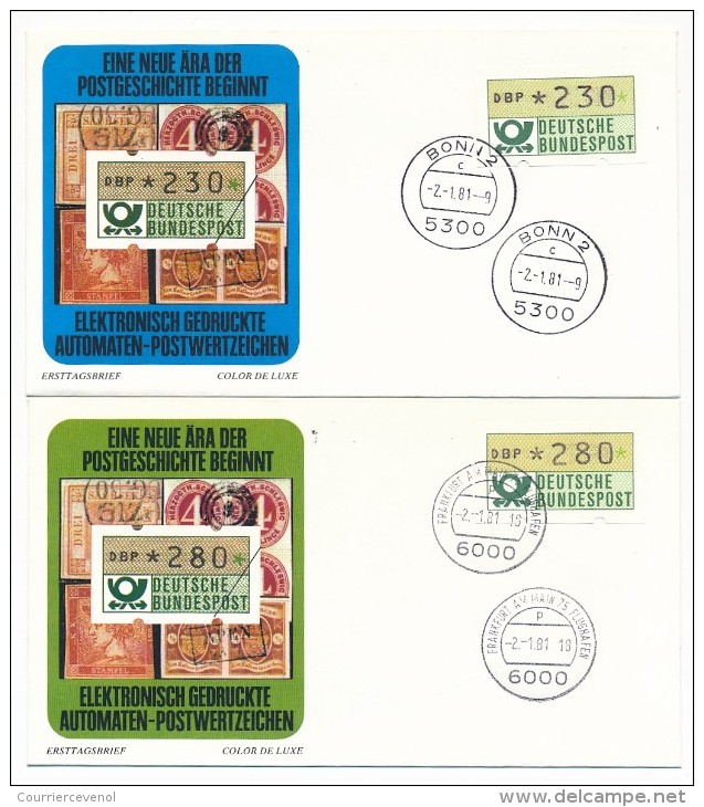 Allemagne - 14 FDC - Etiquettes de distributeurs, année 1981