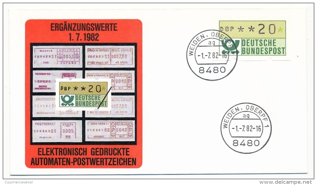 Allemagne - 7 FDC - Etiquettes De Distributeurs, Année 1982 - Viñetas De Franqueo [ATM]