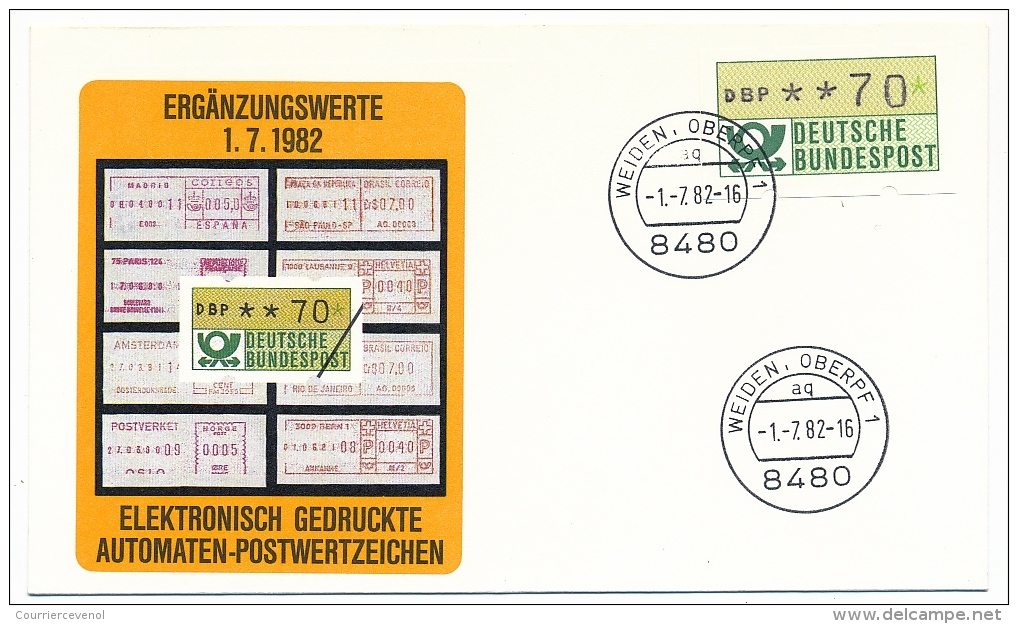 Allemagne - 7 FDC - Etiquettes De Distributeurs, Année 1982 - Machine Labels [ATM]
