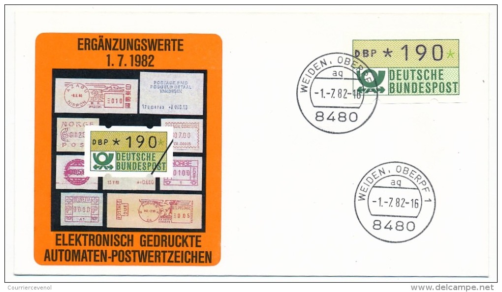 Allemagne - 7 FDC - Etiquettes de distributeurs, année 1982