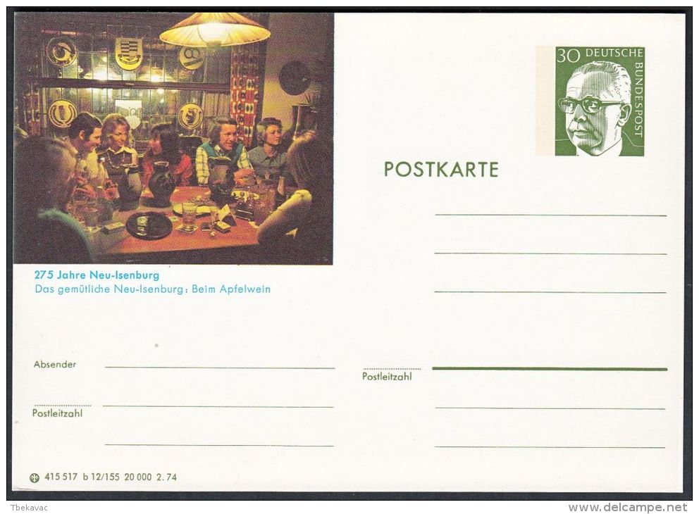 Germany 1974, Illustrated Postal Stationery "Neu Isenburg", Ref.bbzg - Cartoline Illustrate - Nuovi