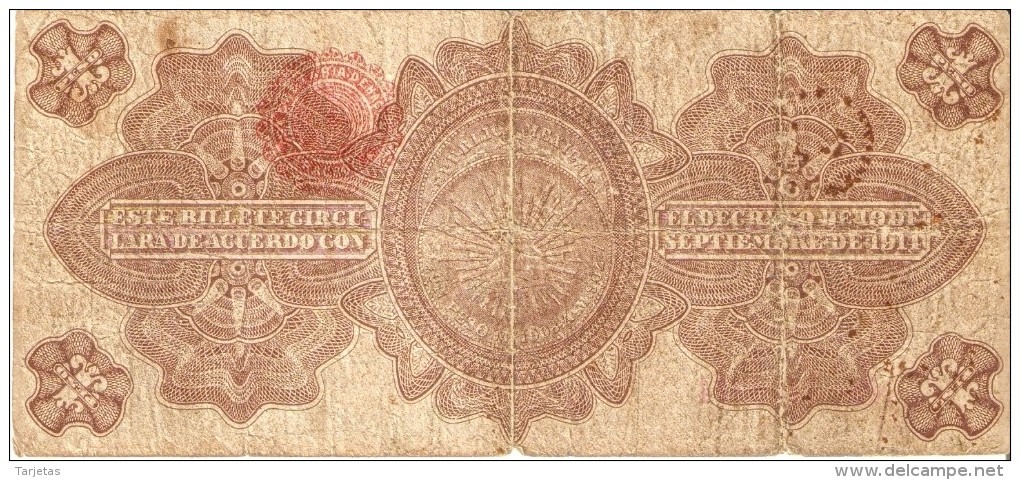 BILLETE DE MEXICO DE 1 PESO DEL AÑO 1914  (BANKNOTE) - México