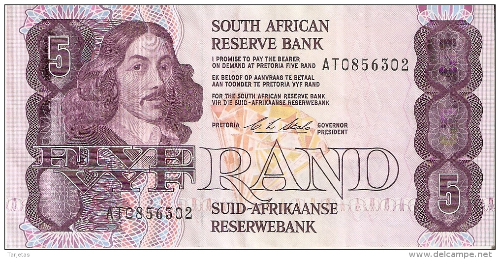 BILLETE DE SURAFRICA DE 5 RAND DE LOS AÑOS 1990-1994 (BANKNOTE) - Suráfrica