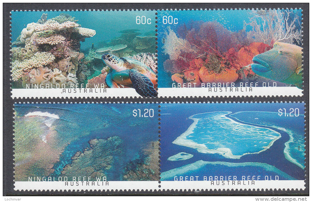 AUSTRALIA, 2013 CORAL REEFS 4 MNH - Mint Stamps