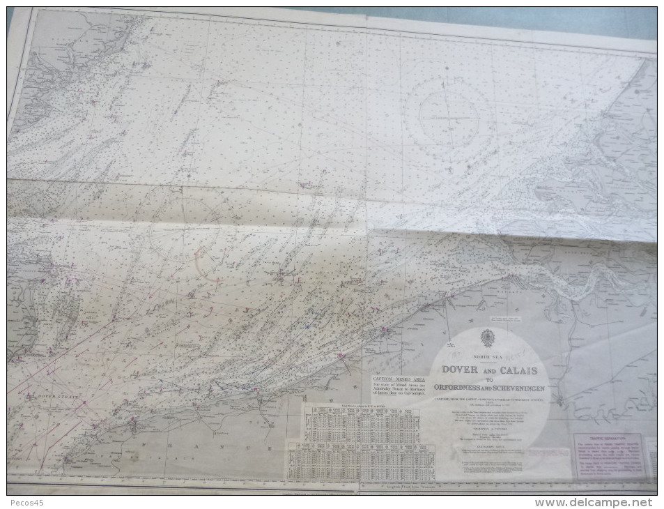 Carte Marine Anglaise N° 1406 : DOVER And CALAIS. 1906 / 1948. - Nautical Charts