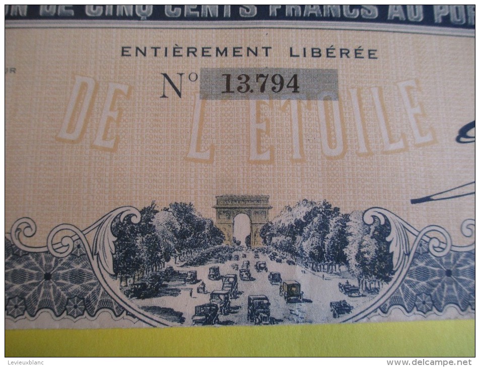 Action De 500 Francs Au Porteur/ Société Fonciére De L'Etoile/  / 1927   ACT62 - Industrie