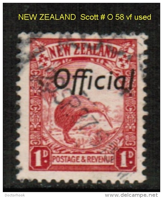 NEW ZEALAND    Scott  # O 58 VF USED - Officials