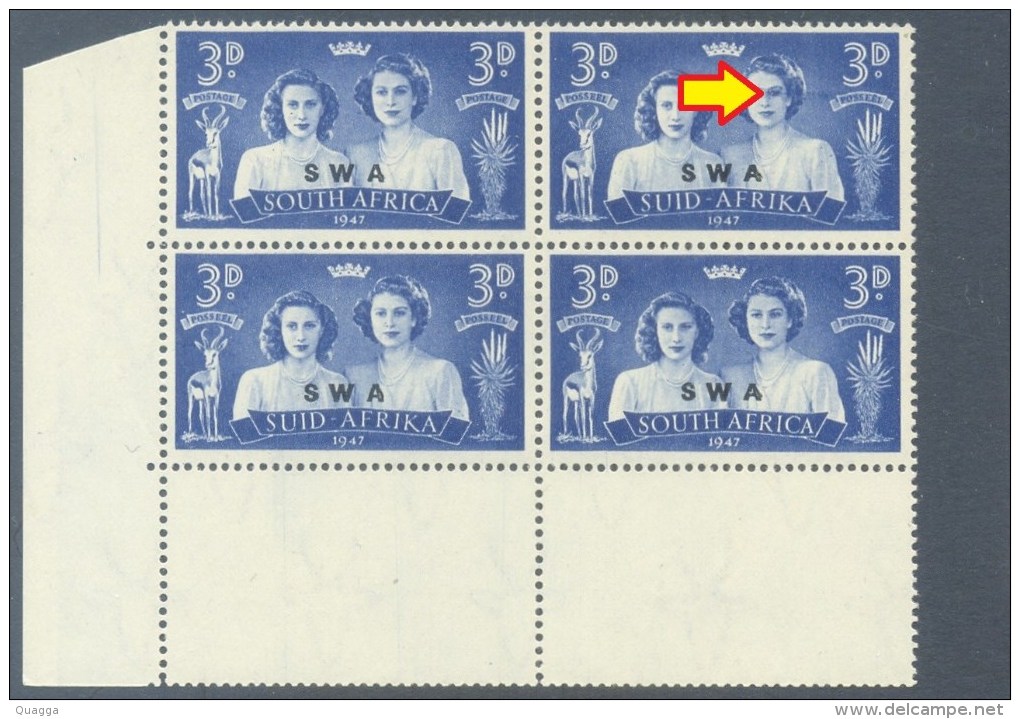 South West Africa 1947. 3d Royal Visit. (UHB 101 V6). SACC 164a**, SG 136a**. - Afrique Du Sud-Ouest (1923-1990)