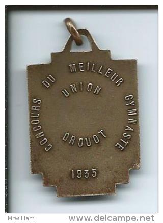 Médaille Concours Du Meilleur Gymnaste UNION DROUOT 1935, NANCY 54 - Altri & Non Classificati