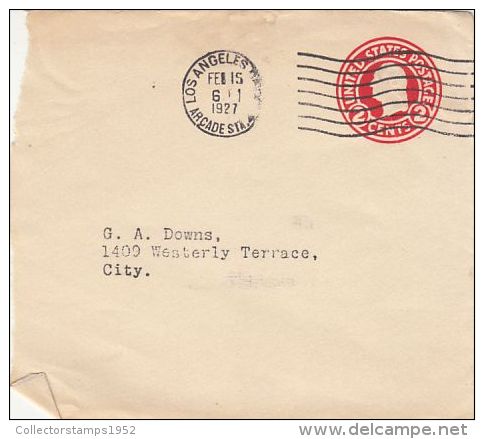 601- BENJAMIN FRANKLIN, PRESIDENT, COVER STATIONERY FRAGMENT, ENTIER POSTAL, 1927, USA - 1921-40