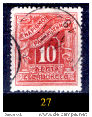 Grecia-F0080 - 1902 - Y&T: Segnatasse. n.25,26,27,28,29,30,32,33,34 (+/sg/o) - Privi di difetti occulti - A scelta.