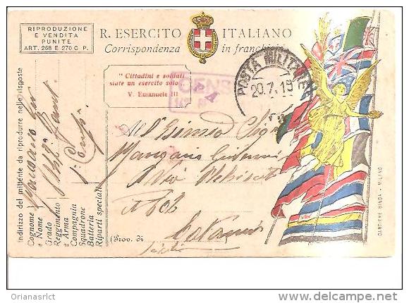 69161)cartolina Postale R.esercito Italiano 20- 7-19 - Franchigia