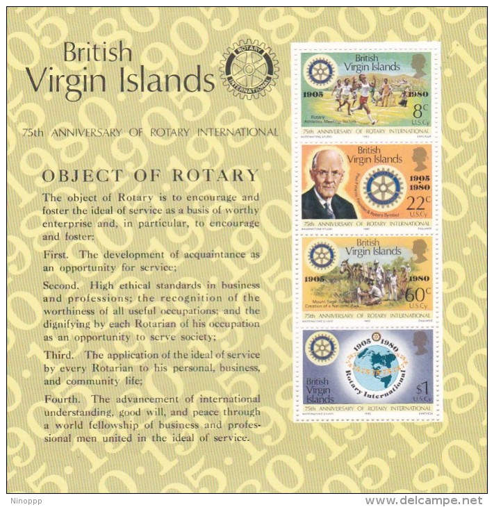 British Virgin Islands 1980 Rotary International Souvenir Sheet MNH - British Virgin Islands