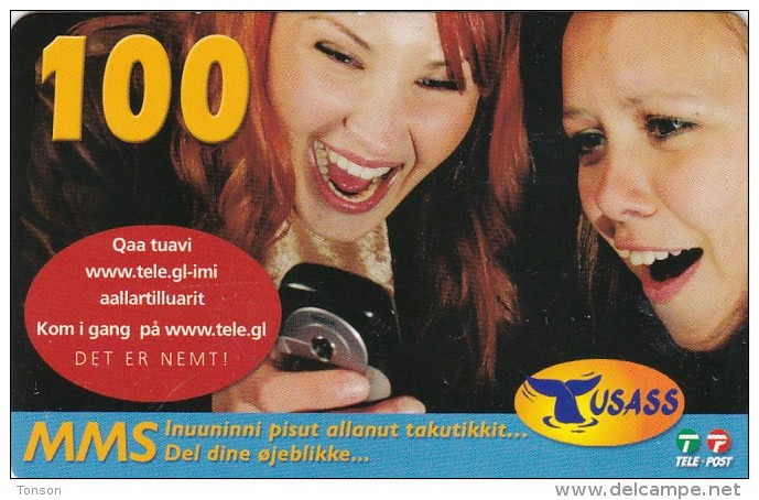 Greenland, PRE-GRL-10011, 100 Kr, 2 Girls, Whaletail, 2 Scans   Expiry 17-05-2009. - Groenland