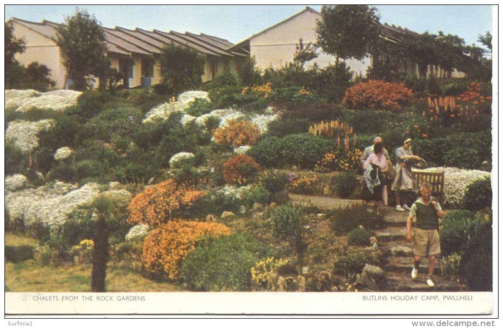 GWYNEDD - PWLLHELI - BUTLINS - CHALETS FROM THE ROCK GARDENS 1954 Gwy522 - Merionethshire