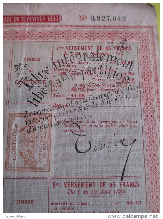 Titre Provisoire Au Porteur Négociable/Obligation Libérée De 60 Francs/Canal PANAMA /1888   ACT79 - Cinema & Teatro