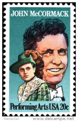 1984 USA John McCormack Stamp Sc#2090 Famous Performing Art Joint Issue Music Singer - Sänger
