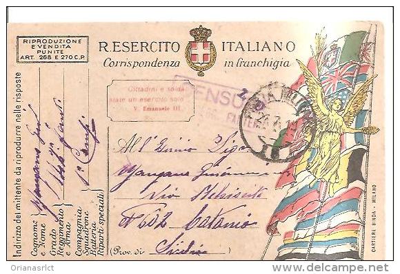69175)cartolina Postale In Franghigia R.esercito Italiano  30-7-19 - Franchise