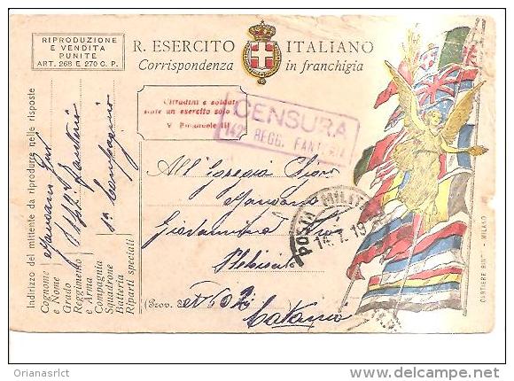 69177)cartolina Postale In Franghigia R.esercito Italiano    14-7-19 - Franchise