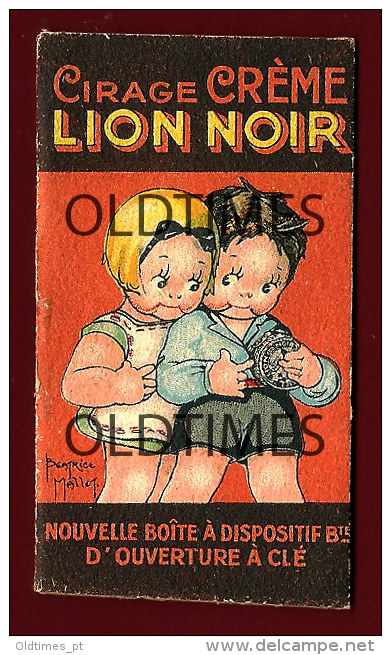 FRANCE - LION NOIR - CIRAGE CREME - BEATRICE MALLET - 1929 OLD ADVERTISING CALENDAR - Tamaño Pequeño : 1921-40