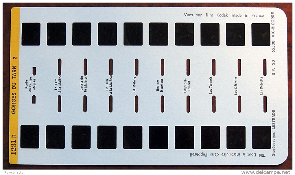 LESTRADE  - 10 Vues Stéréoscopiques - Série Jaune Numérotée - 1281 B - Gorges Du Tarn 2 - Stereoscopic
