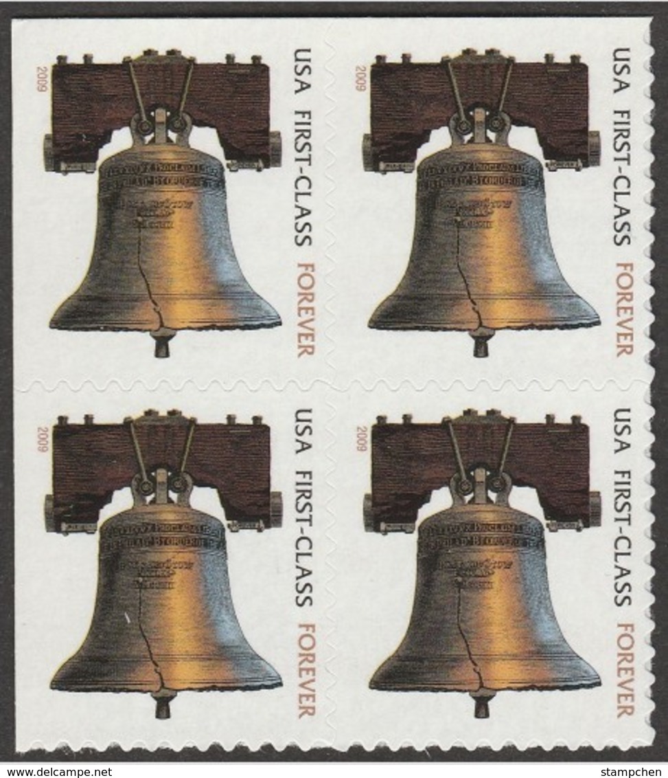 2009 USA Forever Liberty Bell (41c) Stamp Sc#412? Self-adhesive Microprinting - Fehldrucke