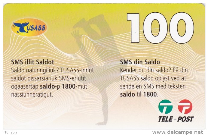 Greenland, GL-TUS-0023_1401, 100 Kr, SMS Your Balance, 2 Scans   Expiry 01-01-2014. - Grönland