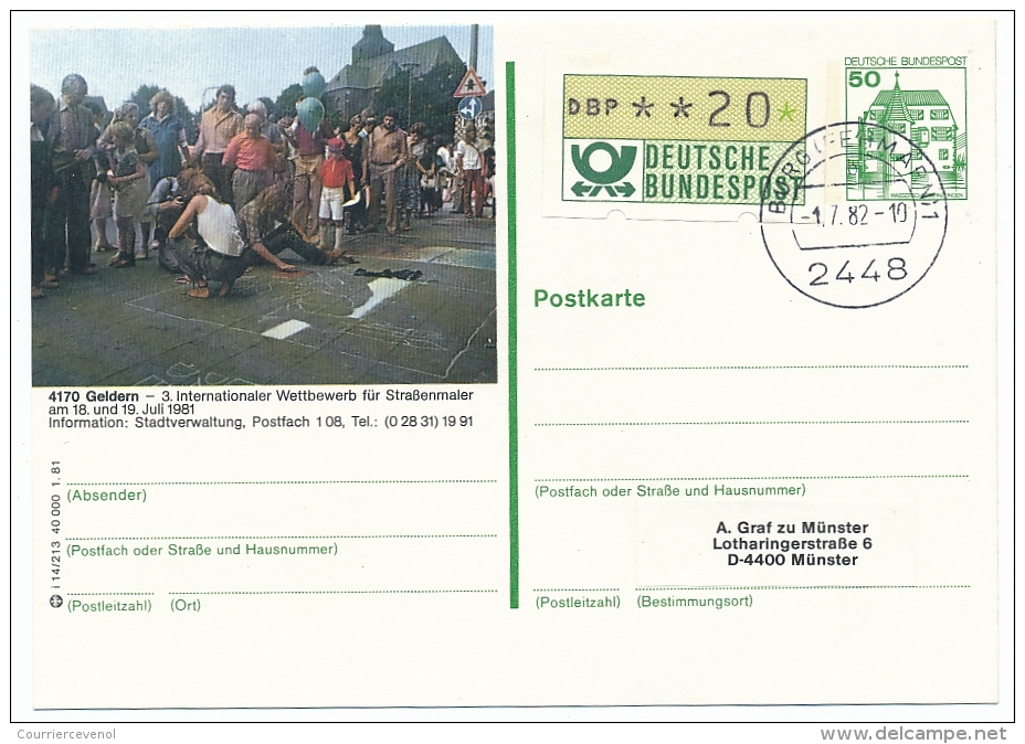 Allemagne - 6 CP (Entiers Postaux) Avec étiquettes De Distributeur En Complément D'affranchissement 1982 - Timbres De Distributeurs [ATM]