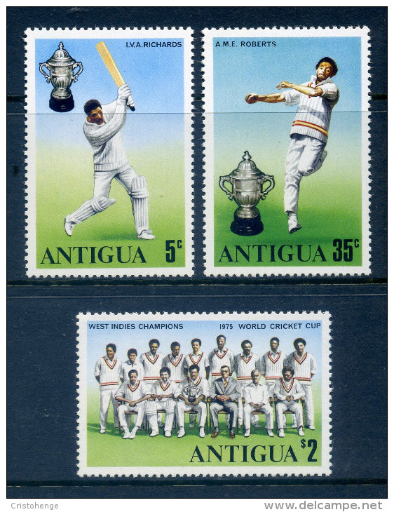 Antigua 1975 World Cup Cricket Winners Set MNH - 1960-1981 Ministerial Government