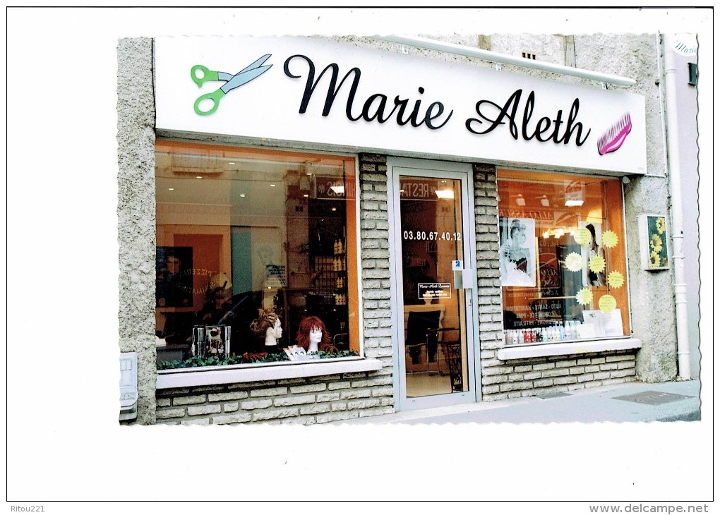 21 - DIJON - Salon De Coiffure - MARIE ALETH - Ciseaux Peigne Perruque Cheveux - Thème Coiffeur - Rue D'Auxonne - 2004 - Autres & Non Classés