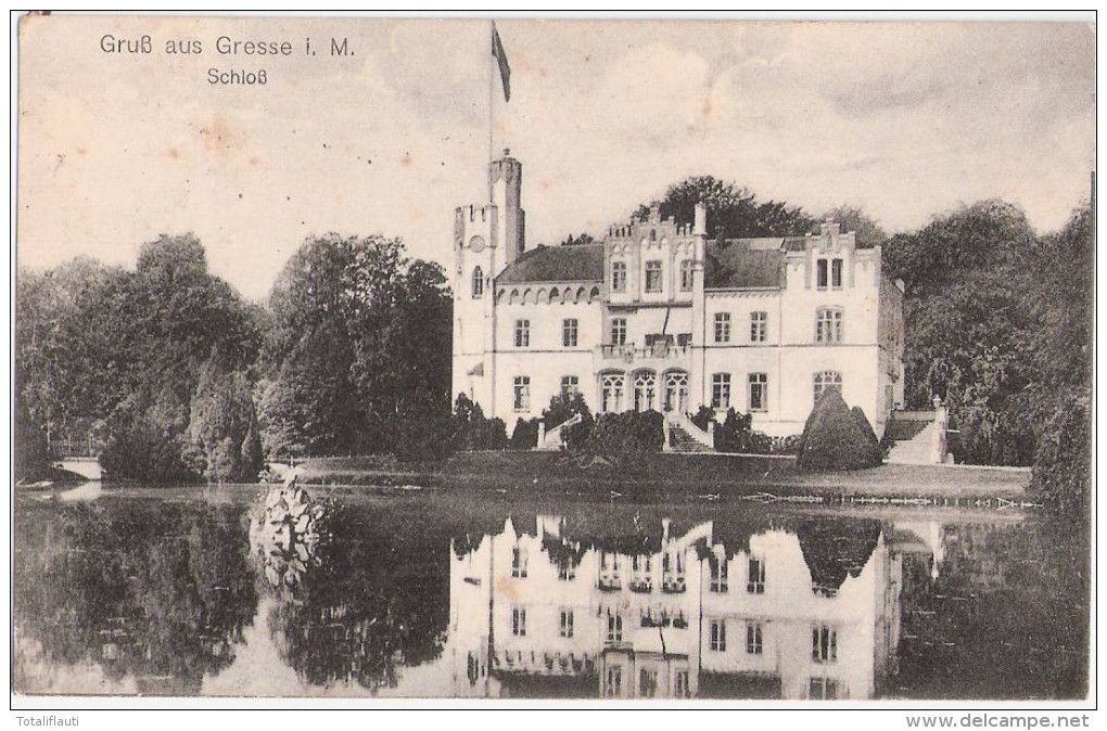 Gruß Aus Gresse Schloß Nahe Boizenburg Hagenow 10.6.1921 Petri Heil Grüsse - Boizenburg