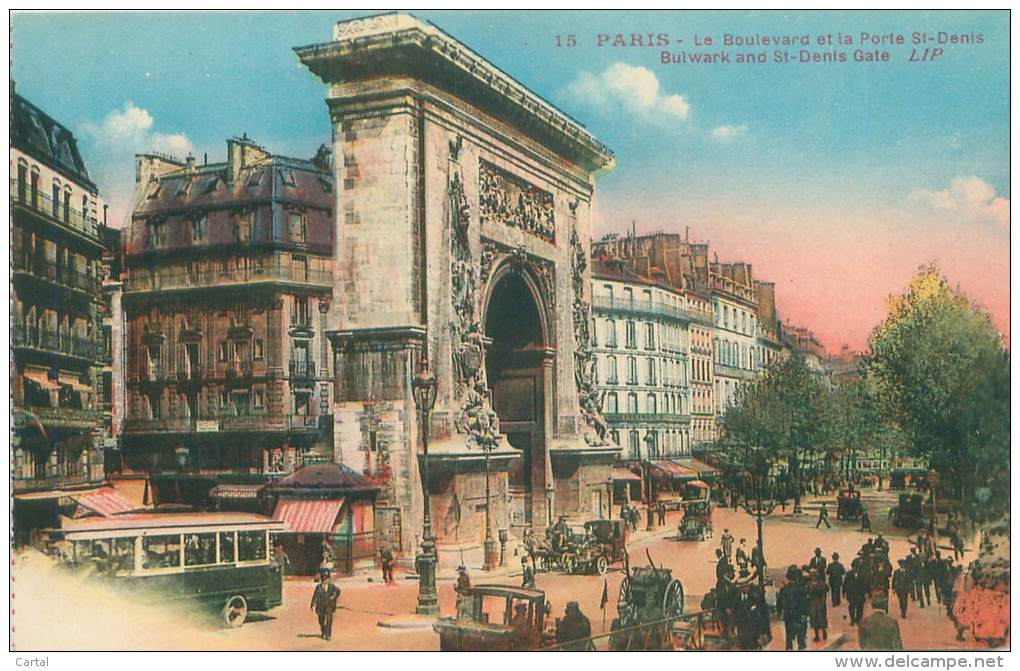 75 - PARIS - Le Boulevard Et La Porte St-Denis - Transport Urbain En Surface