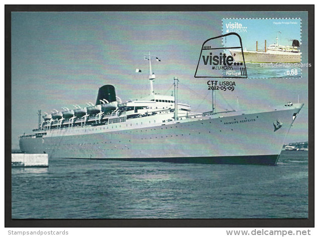 Portugal Europa CEPT 2012 Paquebot Principe Perfeito Bateau Carte Maximum Portugal Europa Cruise Ship Maxicard - Maximum Cards & Covers