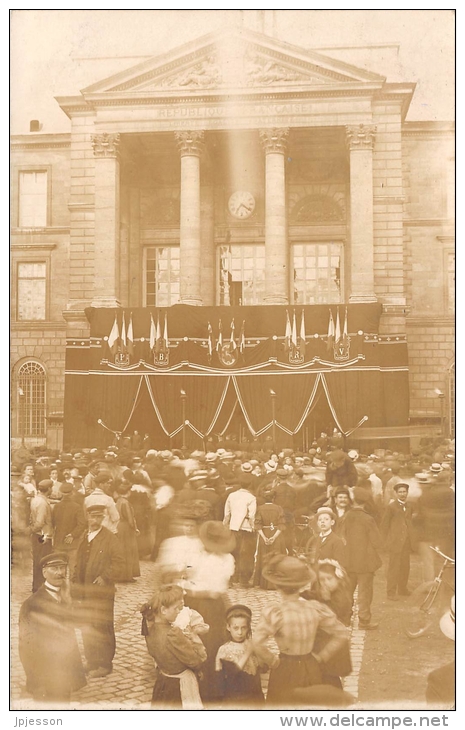 SEINE MARITIME  76  ROUEN  INCENDIE DE QUEVILLY  1909  INHUMATION DE QUATRE POMPIERS  CARTE PHOTO - Rouen