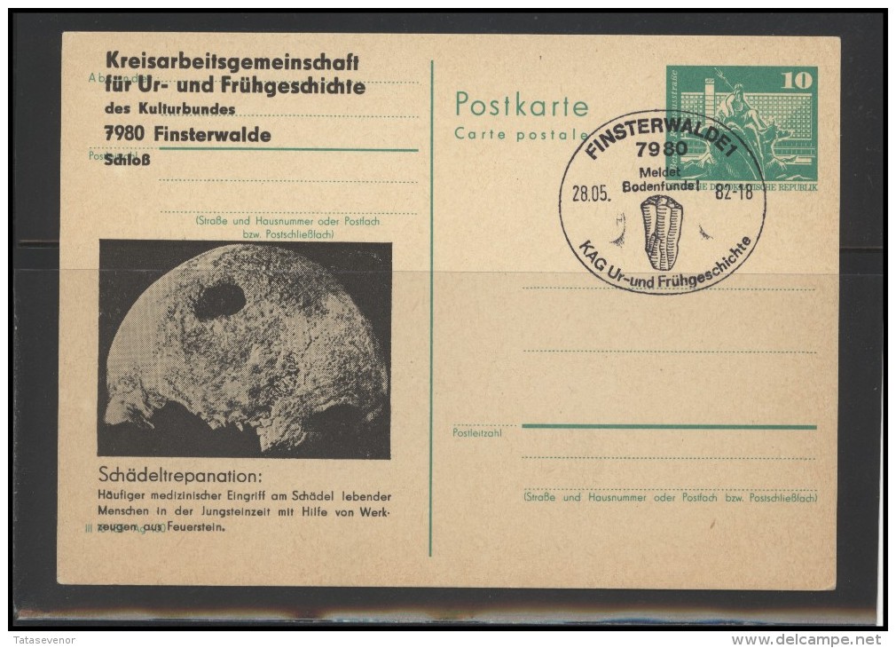 GERMANY DEUTSCHLAND DDR Stamped Stationery Special Cancellation D-DDR ST STAT 019 Prehistoric Man - Andere & Zonder Classificatie