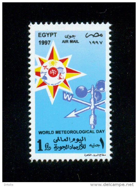 EGYPT / 1997 / AIRMAIL / WORLD METEOROLOGICAL DAY / COMPASS ROSE / WIND WAVE / MNH / VF - Neufs