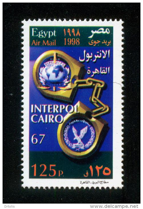 EGYPT / 1998 / AIRMAIL / OIPC / ICPO / INTERPOL / POLICE / GLOBE / WEIGHT & MEASURMENT / HANDCUFFS / MNH / VF - Neufs
