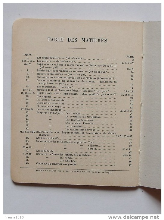 LE VOCABULAIRE FRANCAIS 1941: Etude Méthodique Et Progressive Des Mots De La Langue Usuelle - COLIN Librairie - 6-12 Years Old