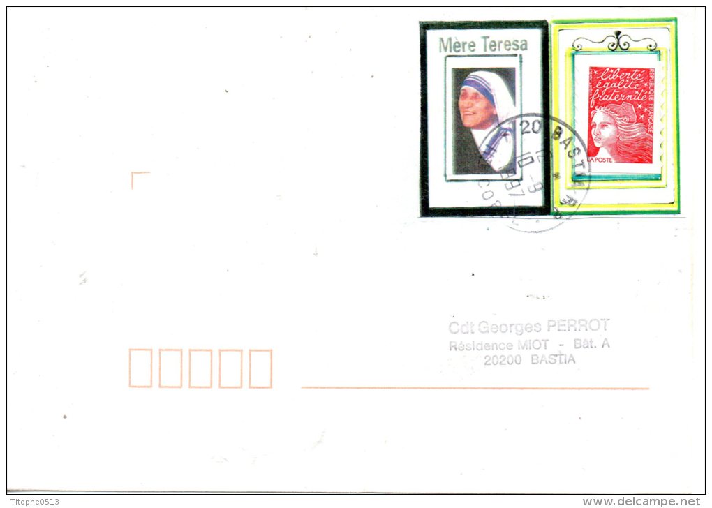 FRANCE.  Enveloppe Ayant Circulé En 1997. Porte Timbre : Mère Teresa. - Mère Teresa