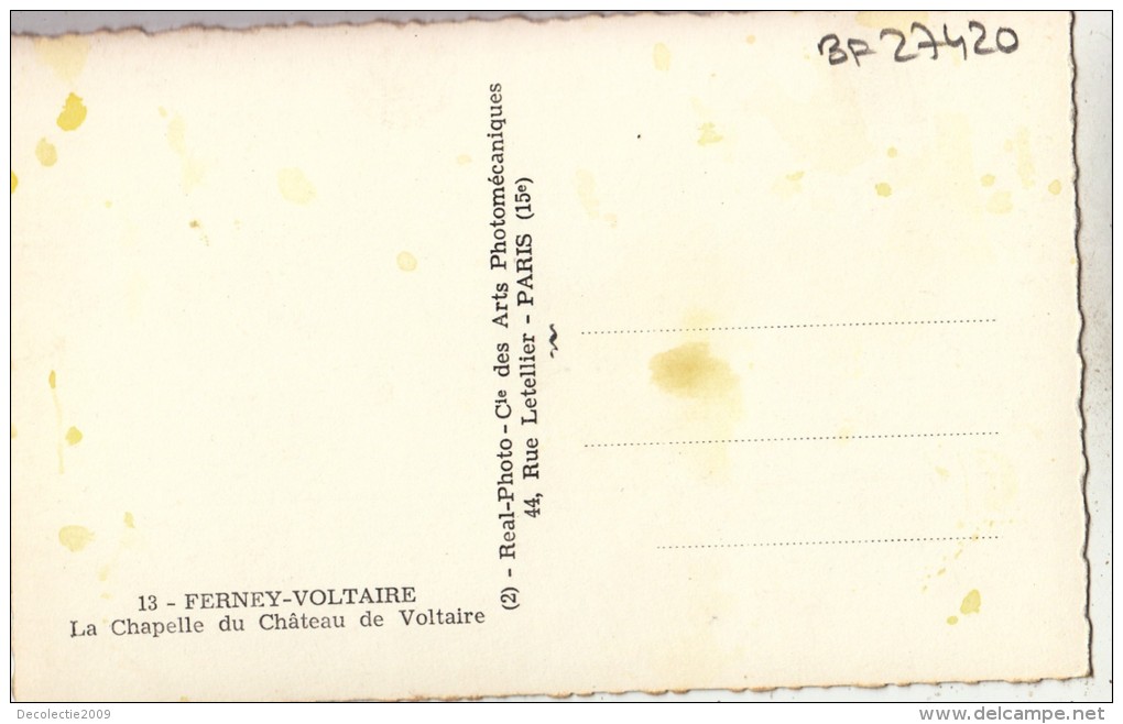 BF27420 Ferney Voltaire La Chapelle Du Chateau De Vol   France  Front/back Image - Ferney-Voltaire