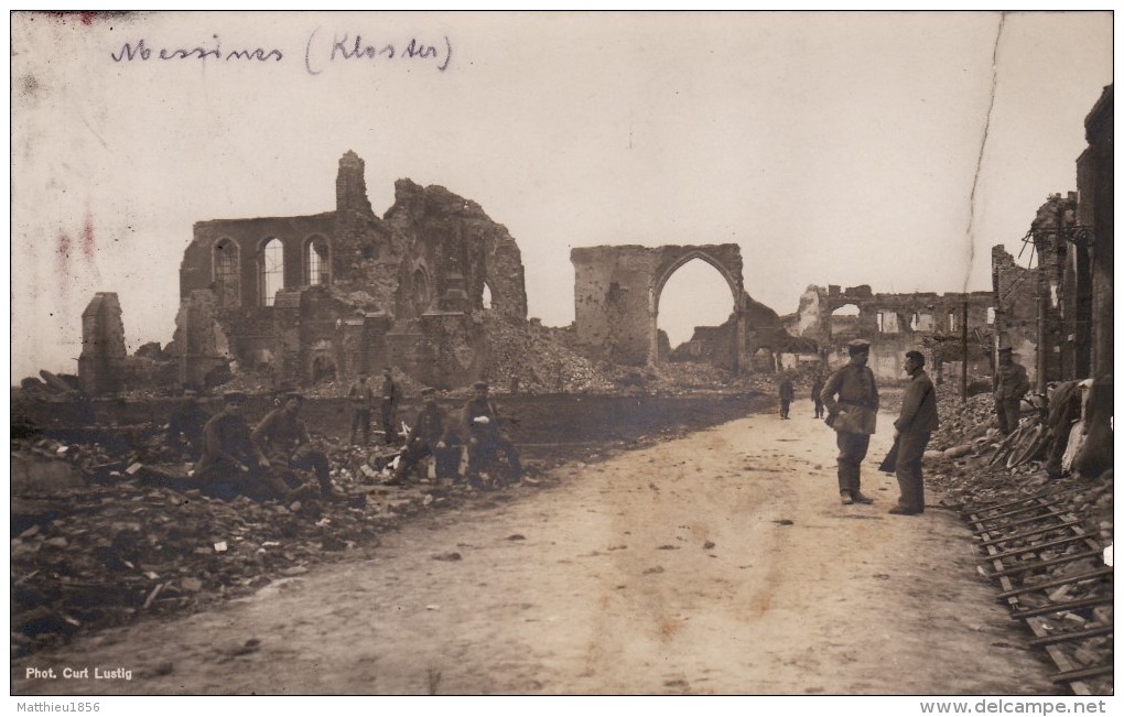 CP Photo Novembre 1916 MESSINES (Mesen) - Soldats Allemands Au Monastère (A80, Ww1, Wk1) - Mesen