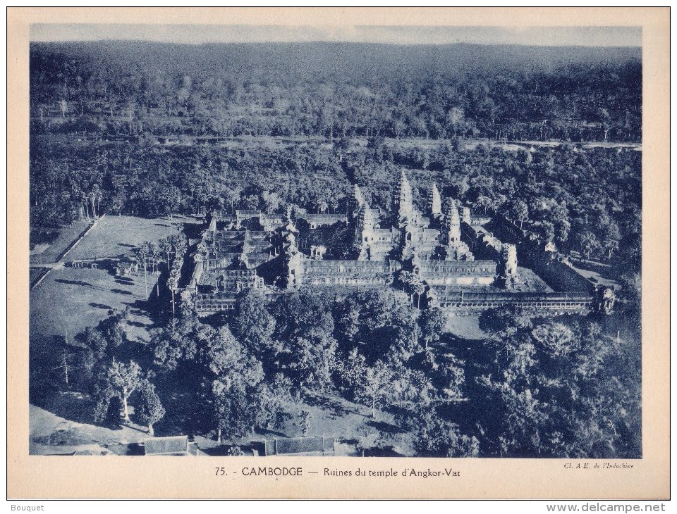 " POUR L´ENSEIGNEMENT VIVANT " - LES COLONIES FRANCAISES - INDOCHINE - 75 - CAMBODGE -  RUINES DU TEMPLE D´ANGKOR VAT - Non Classificati