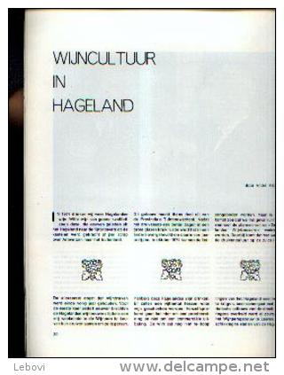 « Wijncultuur In HAGELAND » Article (7 Pages - 7 Illustrations) In Revue “BRABANT” (2-1974) - Histoire