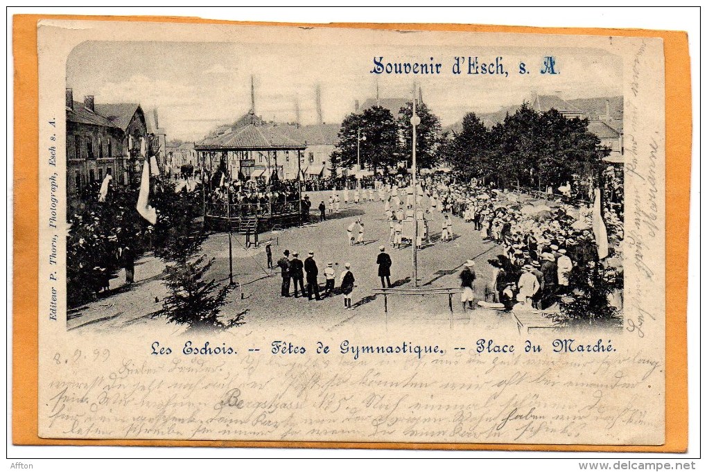 Souvenir D Esch S Alzette Fetes De Gymnastique 1899 Luxembourg Postcard - Esch-Alzette