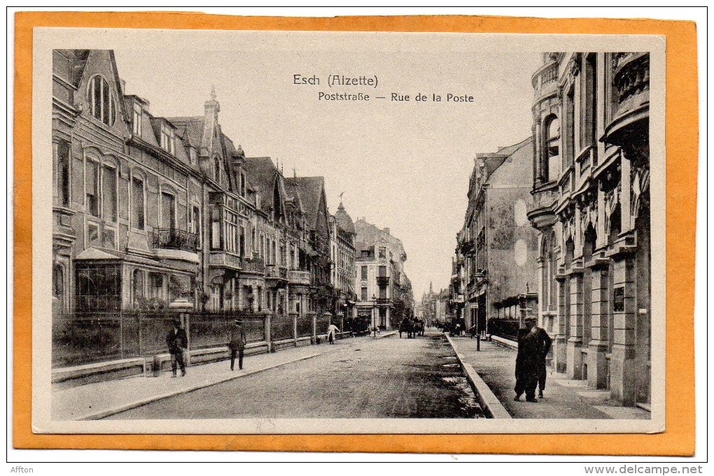Esch S Alzette Rue De La Poste 1910 Luxembourg Postcard - Esch-Alzette