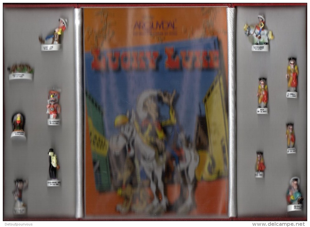 Coffret Armoire Rouge Ou Bleu 12 Fèves Brilantes LUCKY LUKE 2001 - Strips