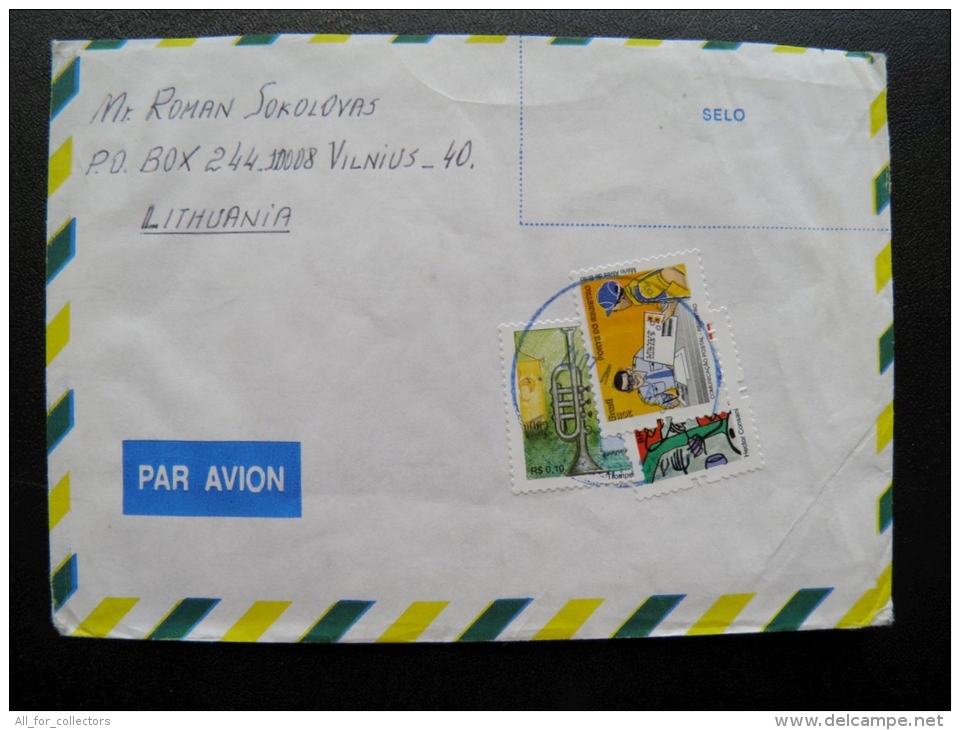 Cover Sent From Brazil 3 Stamps - Lettres & Documents